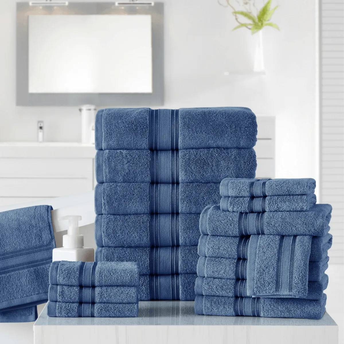 18pc Cotton Bath Towels Set