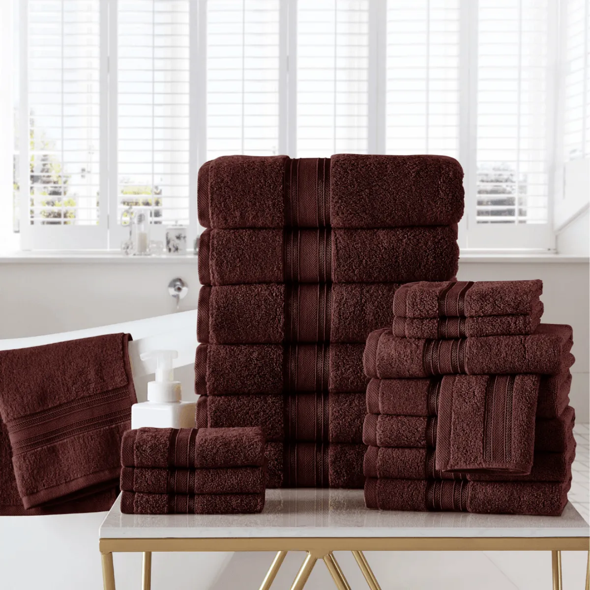 18pc Cotton Bath Towels Set