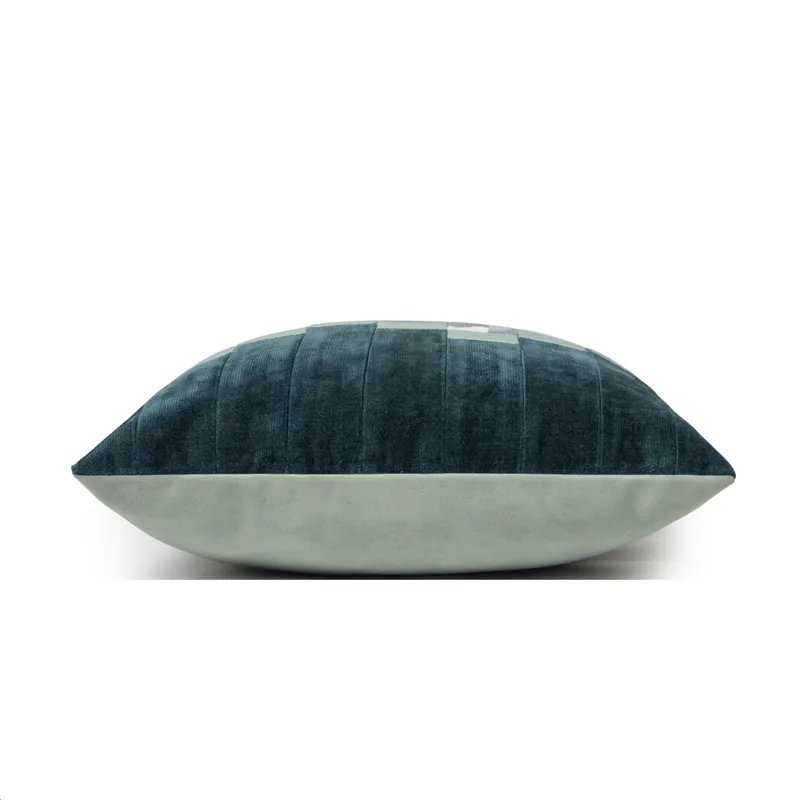 Abstract Teal and Beige Throw Cushion