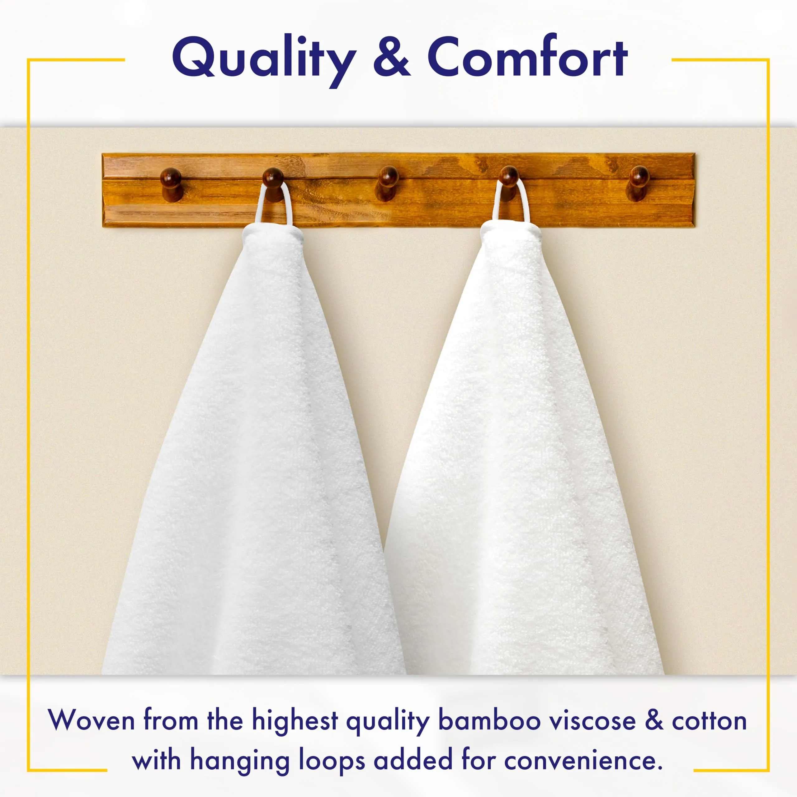 Alusa Home Bamboo Viscose Bath Towels - Ultra Soft & Plush 700 GSM Luxury Bath Towels - Super Absorbent & Quick Drying - 6 Piece Towel Set (Eucalyptus Green)