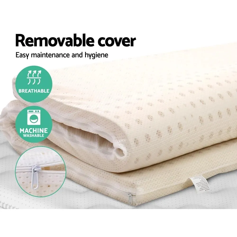 AVI 2 Inch 100% Natural Latex King Size Mattress Topper with Removable Spun Fabric Zipper Cover|Medium Plush 85 Density 7 Zones Pincore Holes|Portable Mattresses (78X72x2 Inch, 10 Years Warranty)