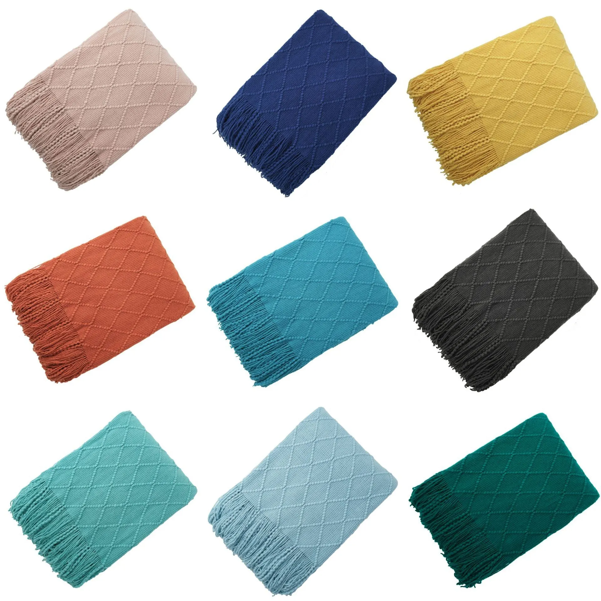 Chevron Soft Throw Blanket with Tassels