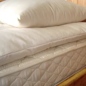 Deep Sleep Quilted Mattress Topper 100% Eco-Wool covered in Organic Cotton
