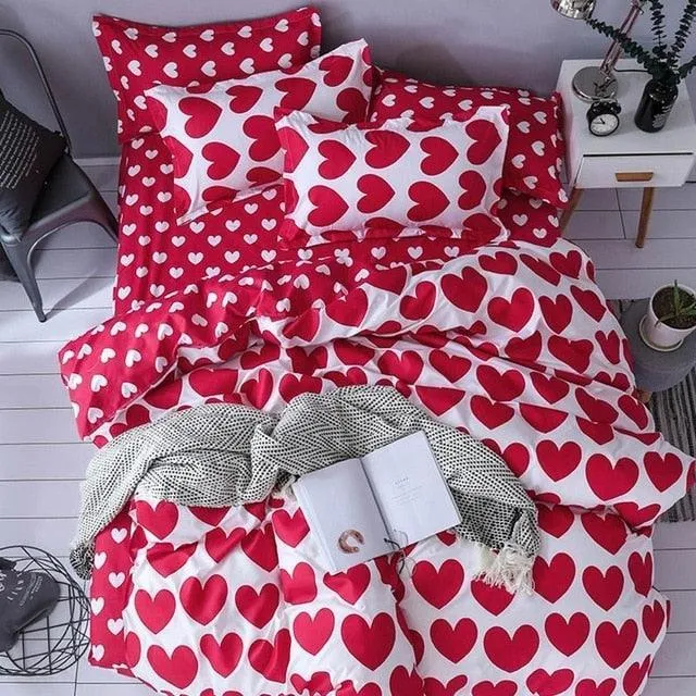 Deluxe 4-Piece Luxurious Printed Bedding Set with Cozy Pillowcases - Elegant Sleep Collection