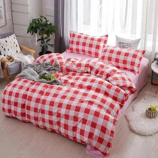Deluxe 4-Piece Luxurious Printed Bedding Set with Cozy Pillowcases - Elegant Sleep Collection