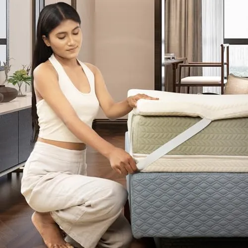 Dreamveda Certified 100% Natural Latex Mattress Topper Single Size with GOTS Organic Fabric, Pincore Holes | 65 Density Soft Mattresses Padding for Comfortable Sleep (78x36x2 Inches)