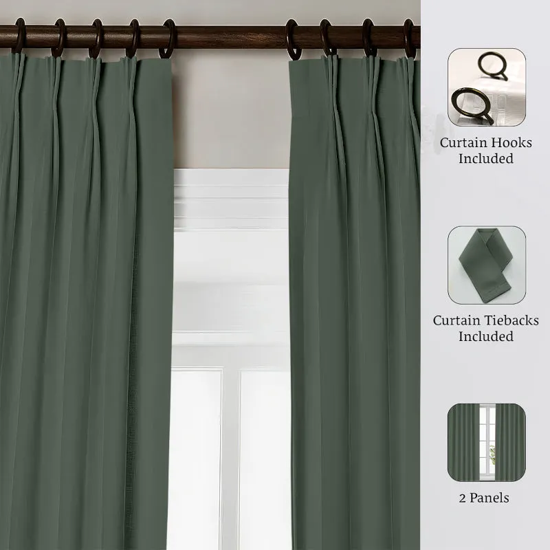 Esme Triple Pinch Pleat Medium Width Curtain - Dark Grey