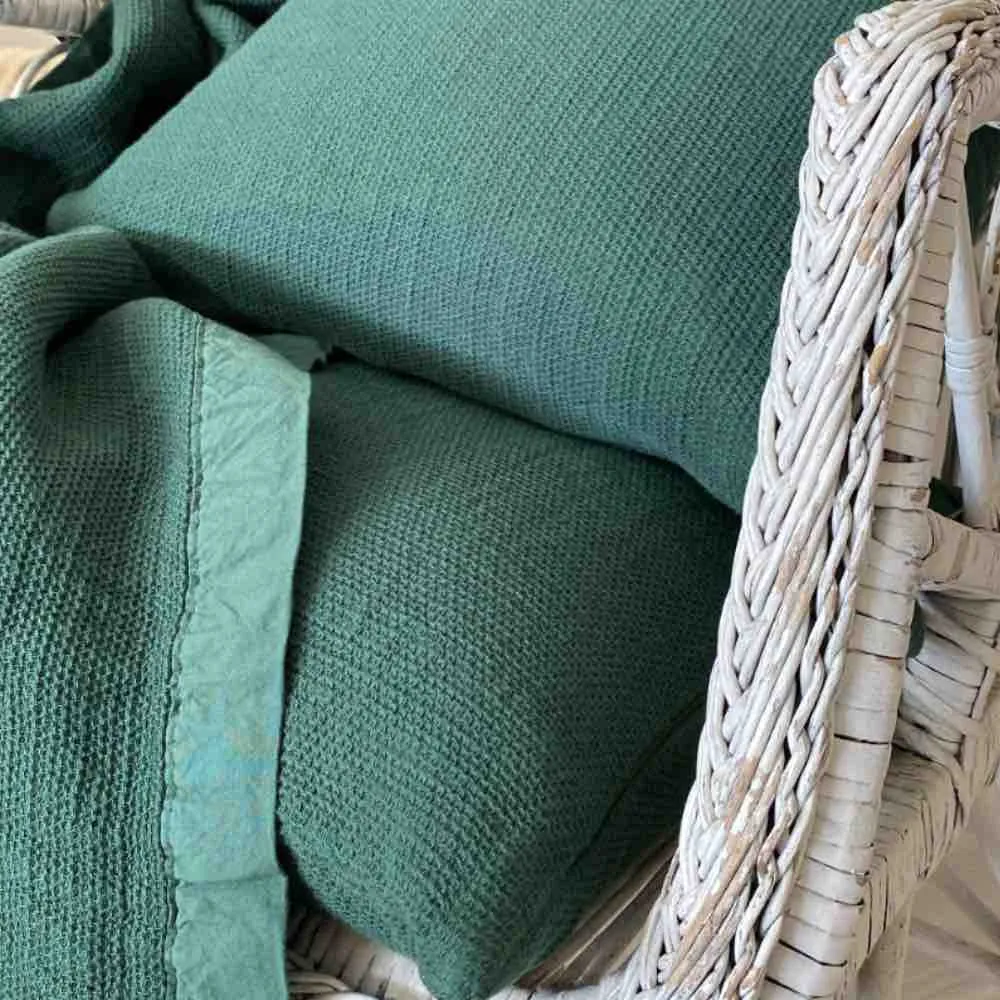 Eton Cotton Throw - Green