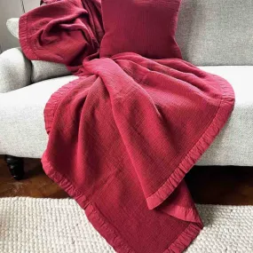 Eton Cotton Throw - Red