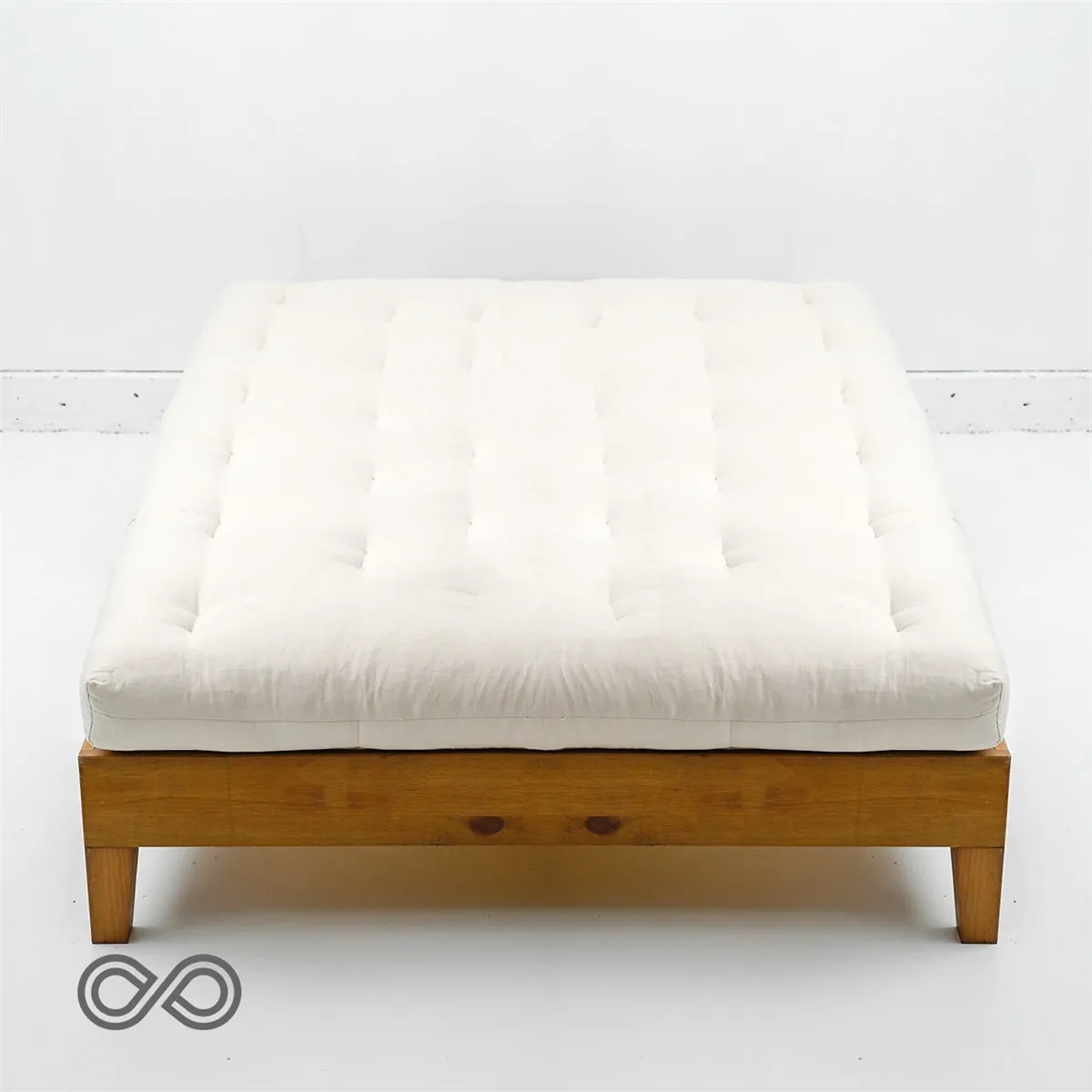 FARMSTEAD Medium-Firm Organic Cotton Futon (With Wool) (No Fire Retardant Chemicals) (Grown and Handmade in USA)