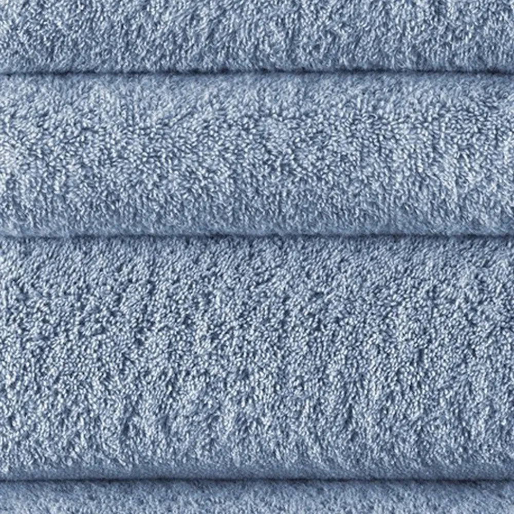 Gem 6 Piece Towel Set, Soft Turkish Cotton, Absorbent Texture, Denim Blue By Casagear Home
