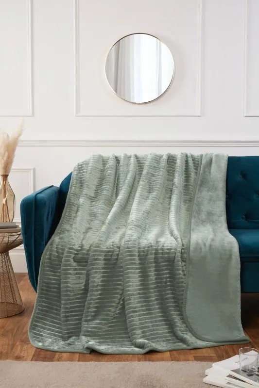 Large Luxury Mink Throw Ribbed and Plain Blanket Warm Fleece Double King