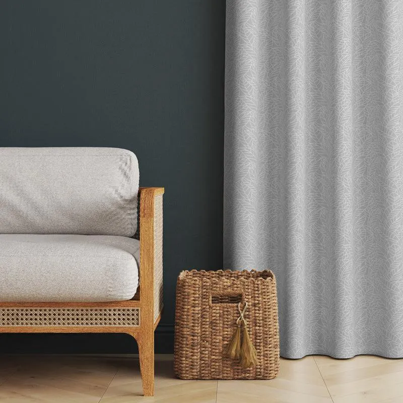 Leaf Design Lined Eyelet Curtain - Fossil