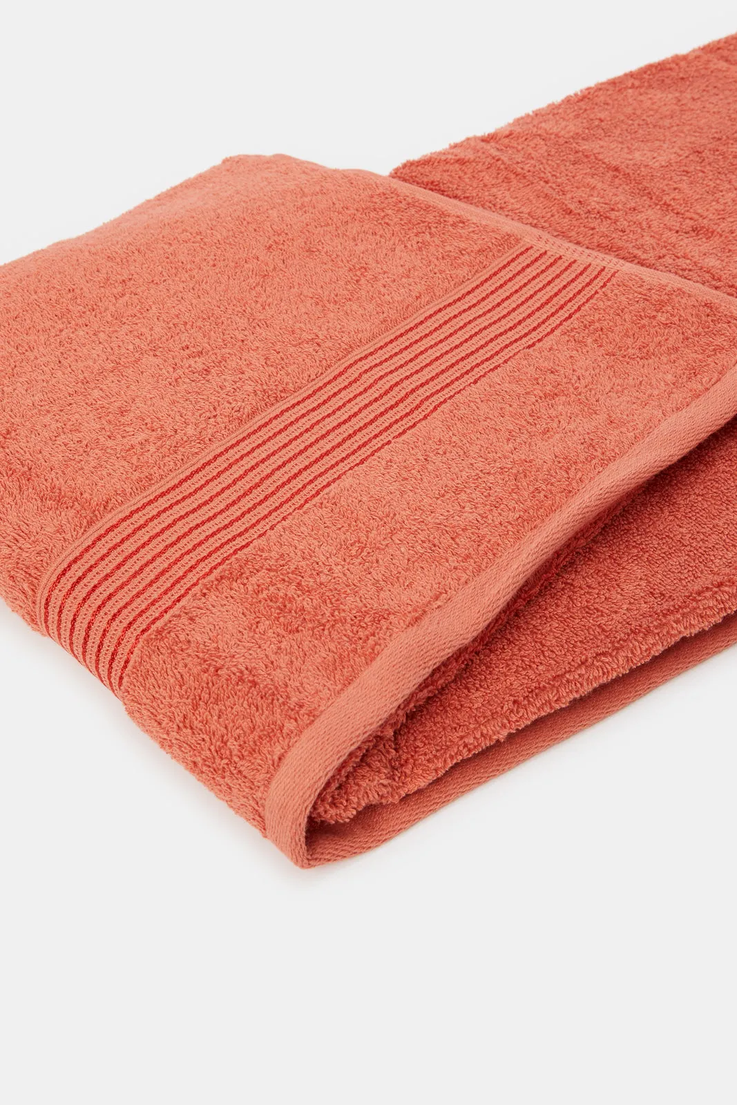 Orange Soft Cotton Beach Towel With Viscose Border