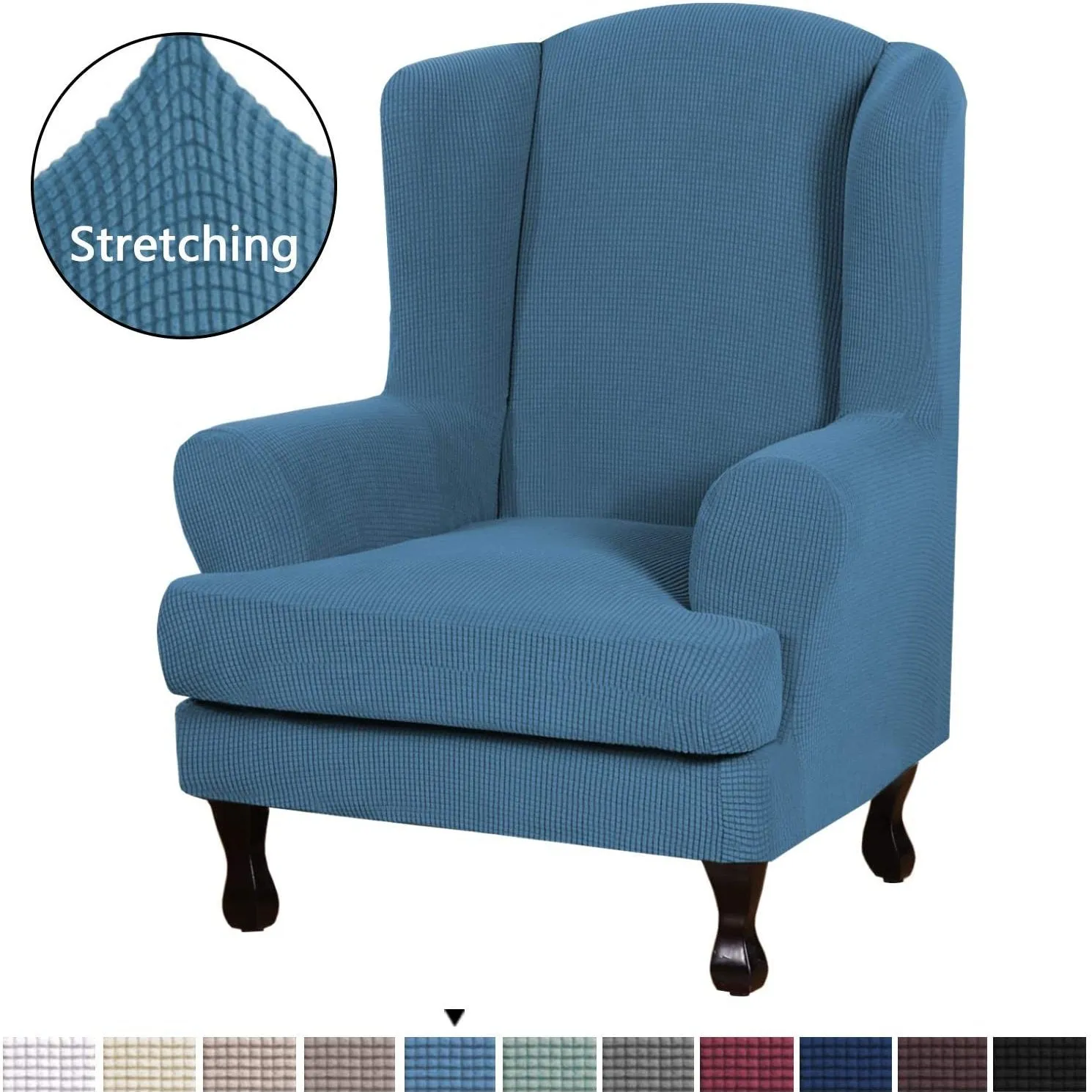 Split Stretch Wing Back Armchair Slipcovers (2 Pieces)