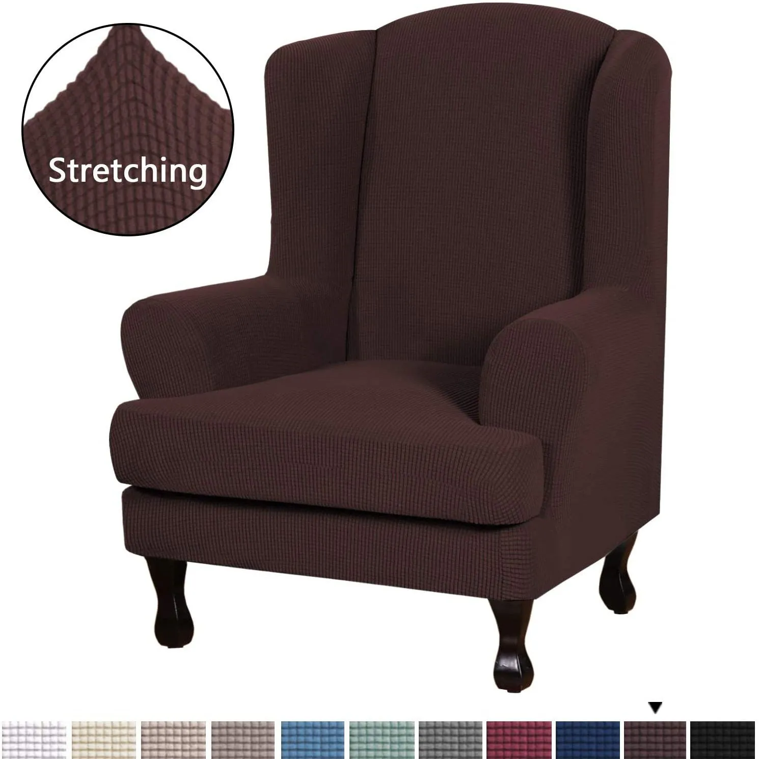 Split Stretch Wing Back Armchair Slipcovers (2 Pieces)