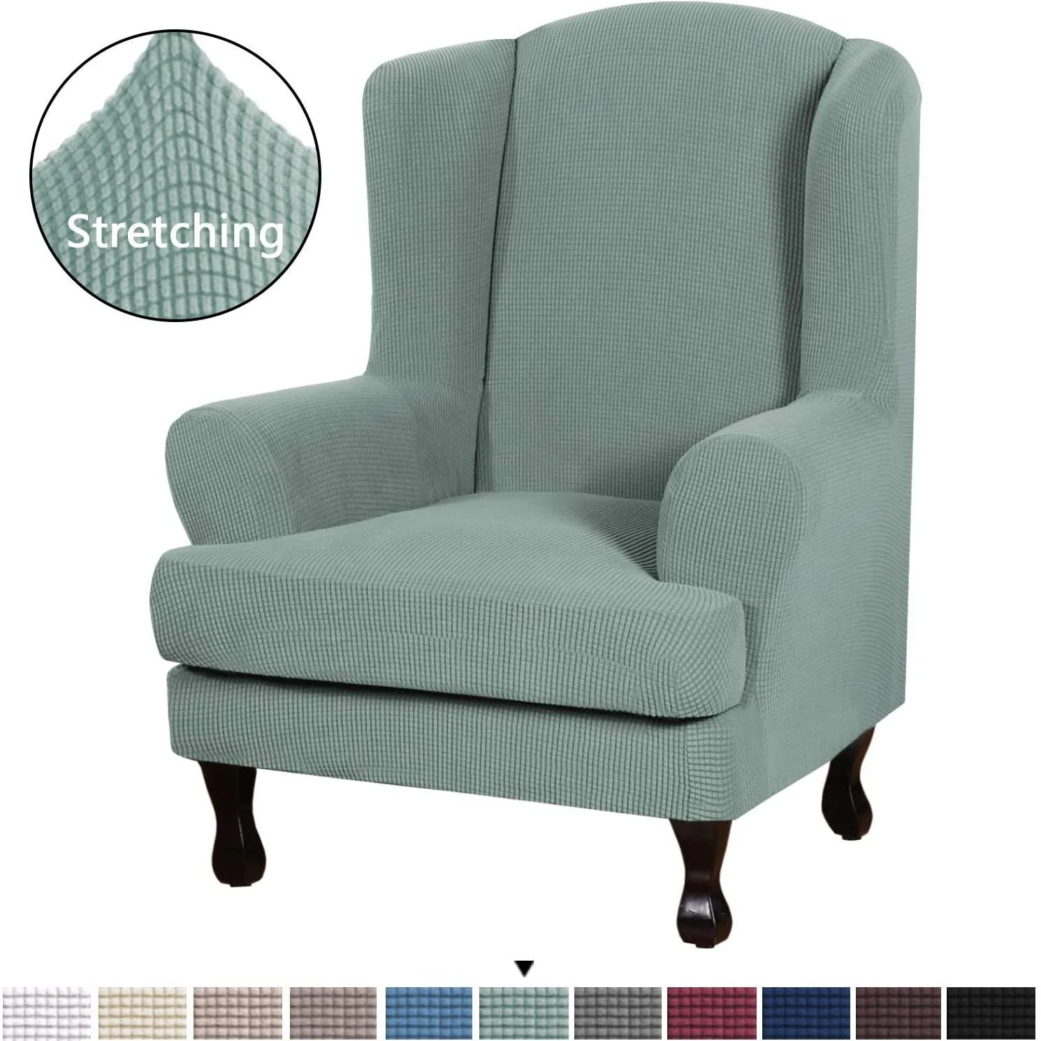 Split Stretch Wing Back Armchair Slipcovers (2 Pieces)